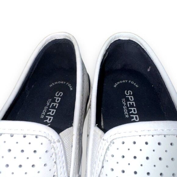 Sperry Top-Sider Pier Side Leather Slip-on Shoes White STS80176 Women's 6M - Picture 11 of 11
